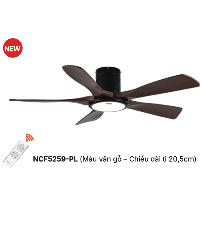 Quạt trần 5 cánh Nanoco NCF5259-PL Quạt trần 5 cánh Nanoco NCF5259-PL