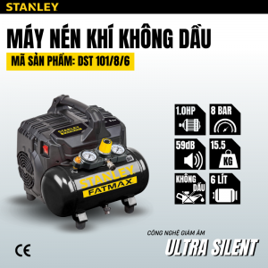 Máy nén khí không dầu 6L Stanley DST101/8/6